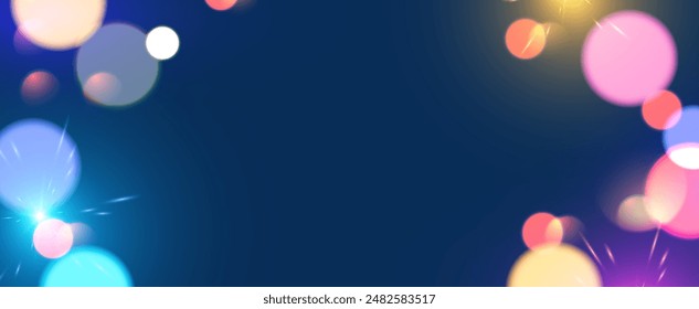 Bokeh and fireworks light effect. Shining holiday and party design. Blur light