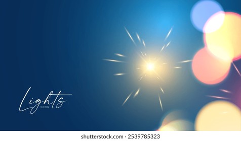 Bokeh und Feuerwerk Lichteffekt. Glänzendes Urlaubs- und Partydesign. unscharfes Licht