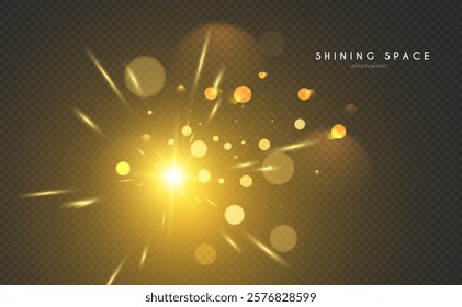 Bokeh and fireworks transparent light effect. Shining holiday and party design. Blur light