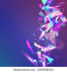 Bokeh Glare. Transparent Confetti. Rainbow Glitter. Blur Banner. Festive Art. Party Prismatic Template. Webpunk Foil. Violet Retro Tinsel. Pink Bokeh Glare