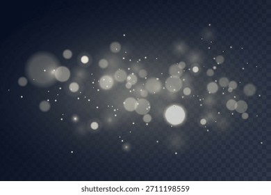 Efecto de luz Bokeh y glitter. Sobre un fondo transparente.	