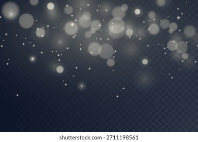 Efecto de luz Bokeh y glitter. Sobre un fondo transparente.	