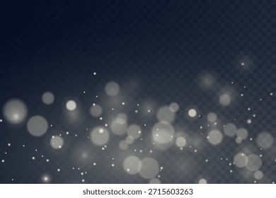Efecto de luz Bokeh y glitter. Sobre un fondo transparente.
