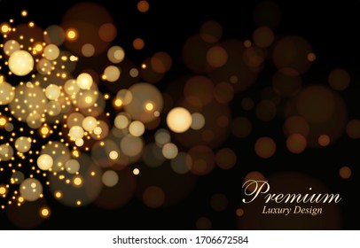 Bokeh Gold Luxury background. Soft blur light effect wallpaper. Abstract background bokeh blurred. Shiny bokeh light effect. Vector illustration.