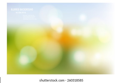 bokeh green blur background. vector illustration of soft colored abstract blurred light background layout design , can be use for background concept or festival background.