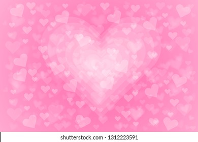 Bokeh heart shape on abstract bokeh background for Valentine's Day