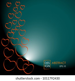 bokeh heart,modern with blue background. vector illustration