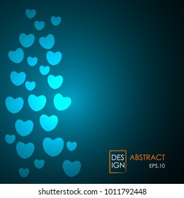 bokeh heart,modern with blue background. vector illustration