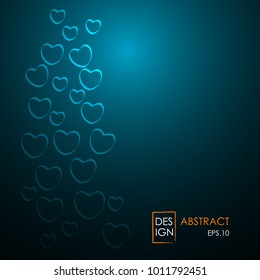 bokeh heart,modern with blue background. vector illustration