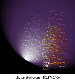 bokeh heart,modern with violet background. vector illustration