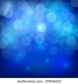bokeh and lens flare pattern on dark blue sky background (vector)