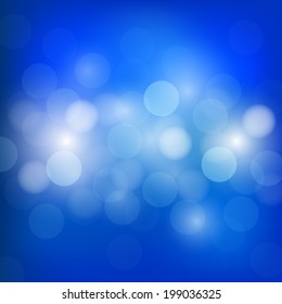 bokeh and lens flare pattern on dark blue sky background (vector)