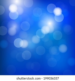 bokeh and lens flare pattern on dark blue sky background (vector)