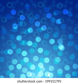 bokeh and lens flare pattern on dark blue sky background (vector)