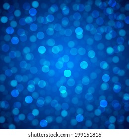 bokeh and lens flare pattern on dark blue sky background (vector)