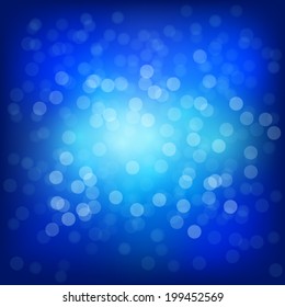 bokeh and lens flare pattern on blue sky background (vector)