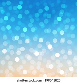 bokeh and lens flare pattern on blue sky background (vector)