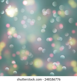 Bokeh light blurry romantic background. Holiday magic shiny wallpaper poster banner card