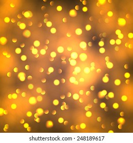 Bokeh light blurry romantic background. Holiday magic shiny wallpaper poster banner card