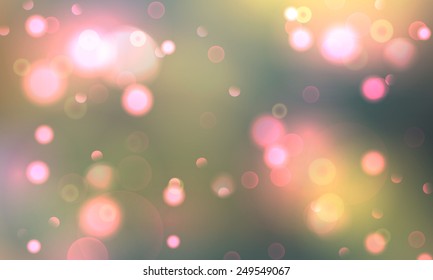 Bokeh light blurry romantic background. Holiday magic shiny wallpaper poster banner card