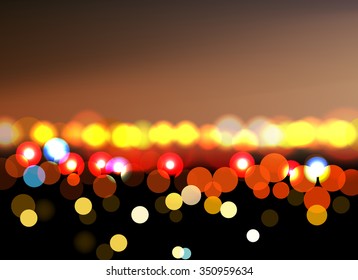 bokeh light city colorful vector