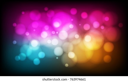 bokeh light color full abstract background. vector design