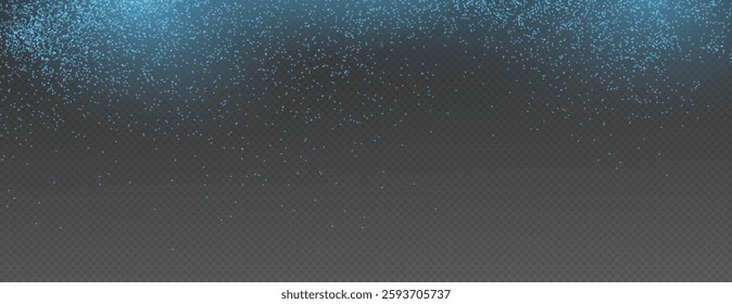 Bokeh light effect background, christmas blue dust, festive glitter dust for banners, cards, advertisement. Christmas glowing dust background png, vector.