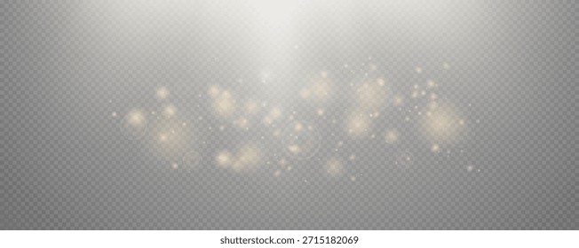 Fondo de efecto de luz Bokeh, polvo de oro de Navidad, polvo de brillo festivo para Anuncios, tarjetas, publicidad. Navidades fondo de polvo brillante png, Vector.