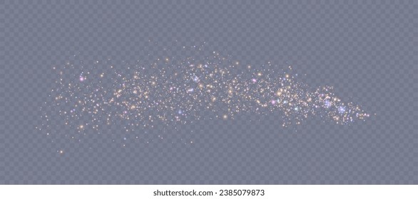 Bokeh light effect from an explosion of flickering particles. Bright Christmas glitter background. bright light dust png vector