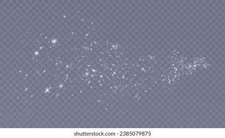 Bokeh light effect from an explosion of flickering particles. Bright Christmas glitter background. bright light dust png vector