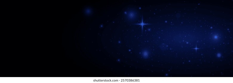 Bokeh light effect, flash of light and glitter of dust.