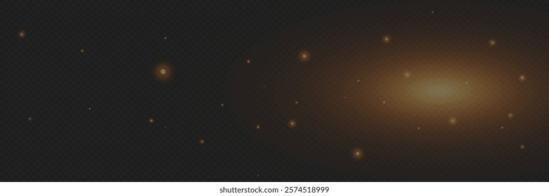 Bokeh light effect, flash of light and glitter of dust.