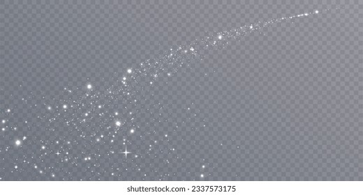 Bokeh light effect with lots of shiny shimmering particles isolated on transparent background. Glitter. Vector star cloud with dust.