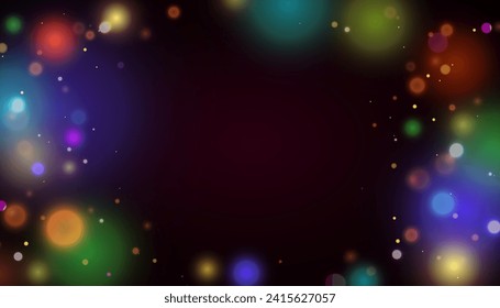 Bokeh light effect with lots of shiny shimmering particles isolated on transparent background. Glitter. Vector star cloud with dust.