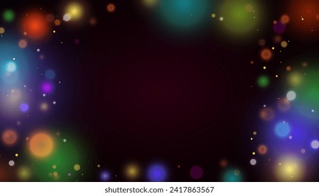 Bokeh light effect with lots of shiny shimmering particles isolated on transparent background. Glitter. Vector star cloud with dust.