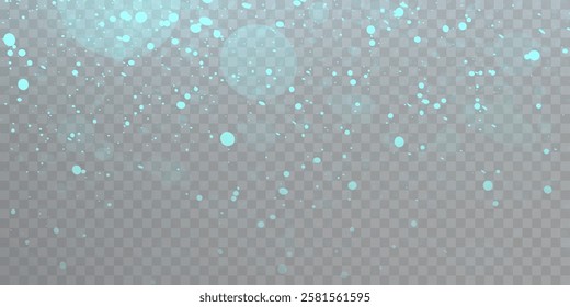 Bokeh light effect with lots of shiny shimmering particles isolated on transparent background. Glitter. Vector star cloud with dust.	