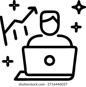 Efectos de luz Bokeh con el empresario que analiza las tendencias del mercado y el concepto de Espacio para texto como ilustra a un empresario que analiza las tendencias del mercado en una computadora portátil rodeada de efectos de luz bokeh que crean un fondo dinámico y profesional con espacio para superponer texto. en Foto Stock Concept, espacio de copia para publicidad o Anuncio con Foto Realista como detalle de alta calidad --ar 7:2