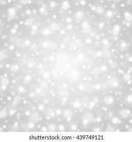 Bokeh light gray sparkles on transparency background vector illustration. Glowing glittering particles element for special Effects. Abstract design.