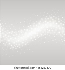 Bokeh light gray sparkles on transparency background vector illustration. Glowing glittering particles element for special Effects. Abstract design.