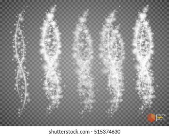 Bokeh light gray sparkles on transparency background vector illustration. Glowing glittering particles element for special Effects. Abstract design.