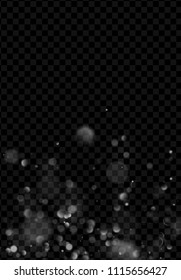 Bokeh light isolated on transparent background. Realistic magical effect