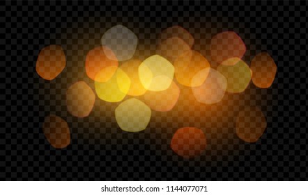 Bokeh and light isolated on transparent background. Vector illustration