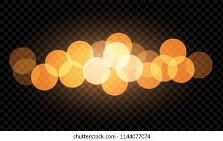 Bokeh and light isolated on transparent background. Vector illustration