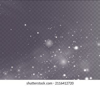 Bokeh light lights effect background. White png dust light. Christmas background of shining dust Christmas glowing light bokeh confetti and spark overlay texture for your design.