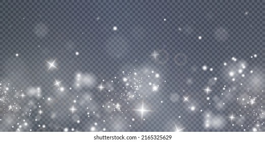 Fondo del efecto de las luces de bokeh. Luz de polvo blanca png. Fondo navideño de polvo brillante Navidad brillo de luz cosecha de confeti y chispa textura superpuesta para tu diseño.	
