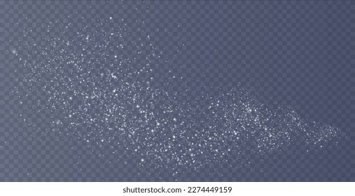 Bokeh light lights effect background. White png dust light. Christmas background of shining dust Christmas glowing light bokeh confetti and spark overlay texture for your design.