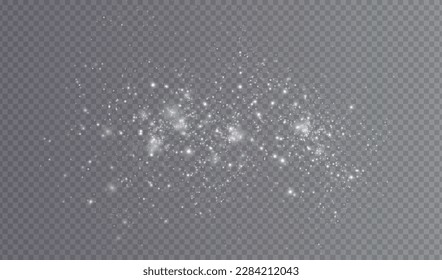 Bokeh light lights effect background. White png dust light. Christmas background of shining dust Christmas glowing light bokeh confetti and spark overlay texture for your design.
