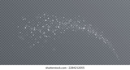 Bokeh light lights effect background. White png dust light. Christmas background of shining dust Christmas glowing light bokeh confetti and spark overlay texture for your design.