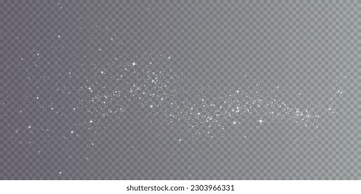 Bokeh light lights effect background. White png dust light. Christmas background of shining dust Christmas glowing light bokeh confetti and spark overlay texture for your design.