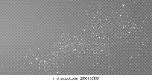 Bokeh-Lichter wirken auf dem Hintergrund. Weißes png Staublicht. Weihnachtshintergrund glänzender Staub Weihnachten leuchtend Bokeh-Konfetti und Funke Overlay Textur für Ihr Design.